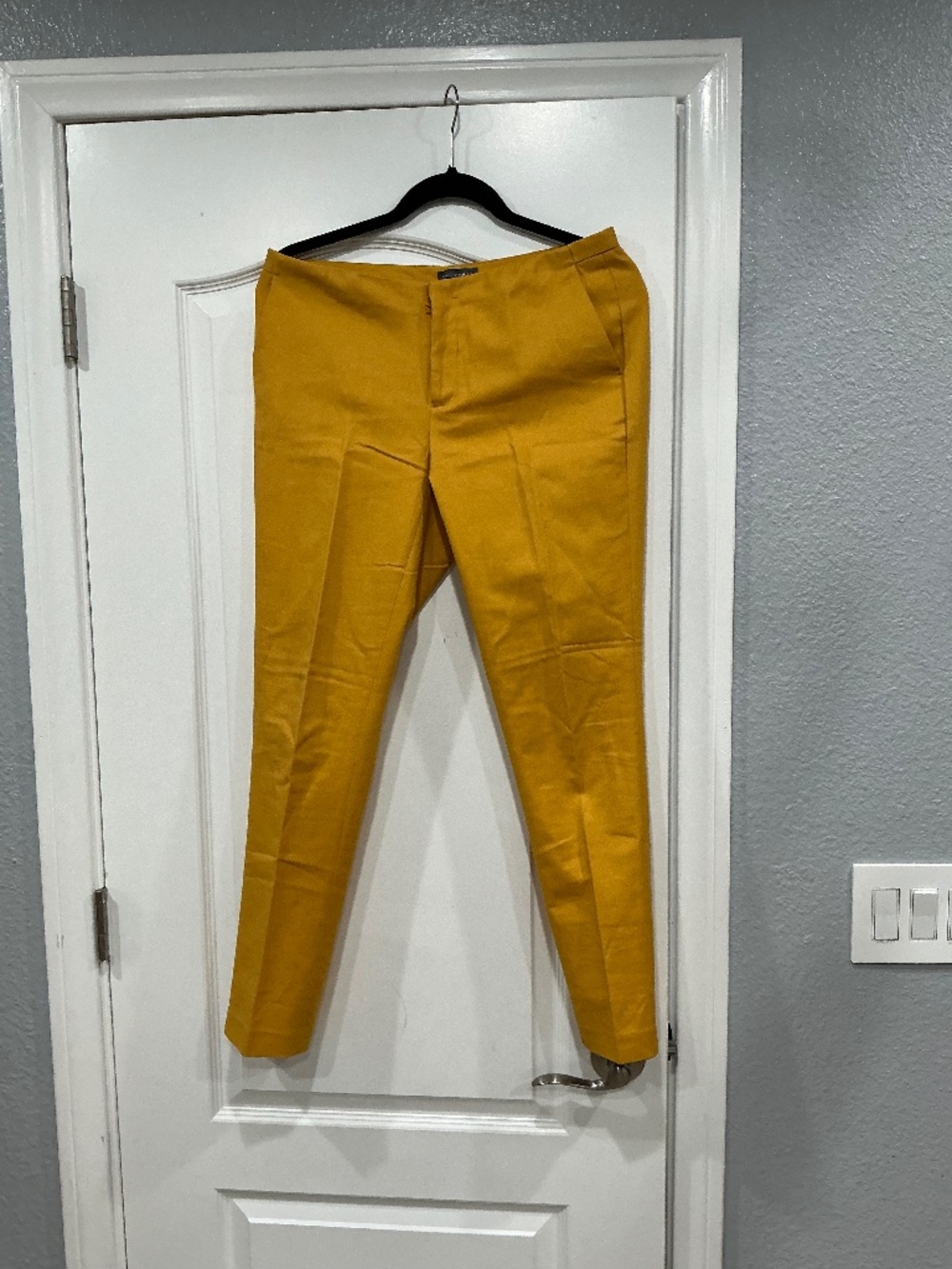 Vince Camuto: Yellow Tailored Flat Front Dress Pants Trousers